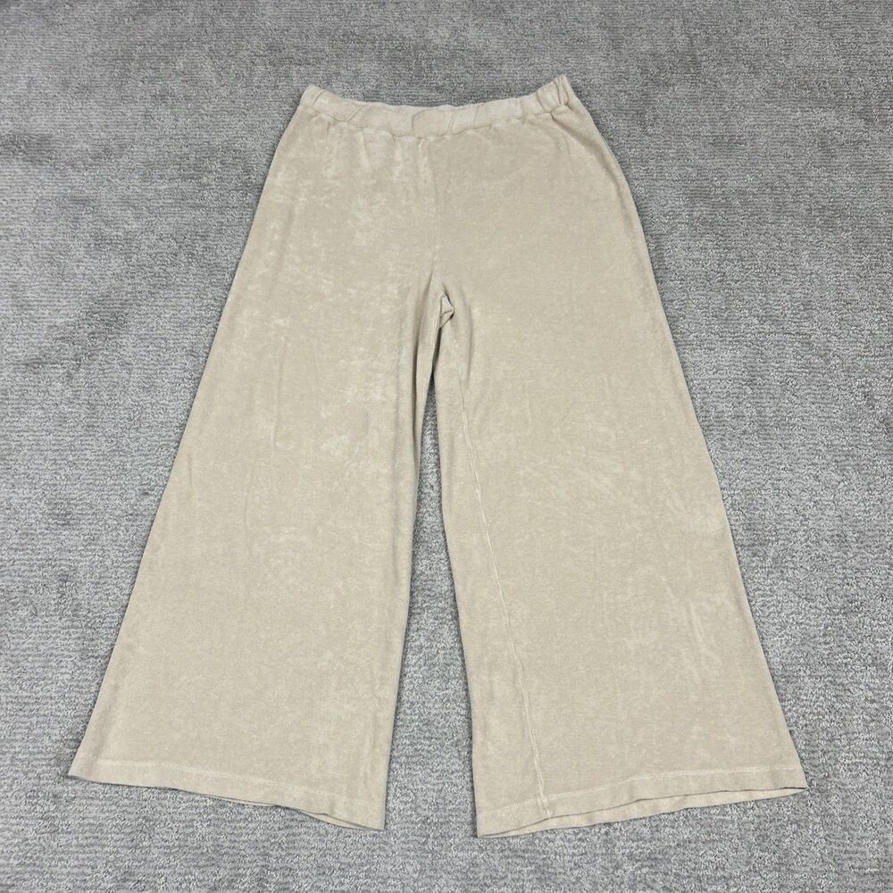The Simple Folk Pants Women 14 Organic Cotton Boho Wide Leg Beige Sustainable